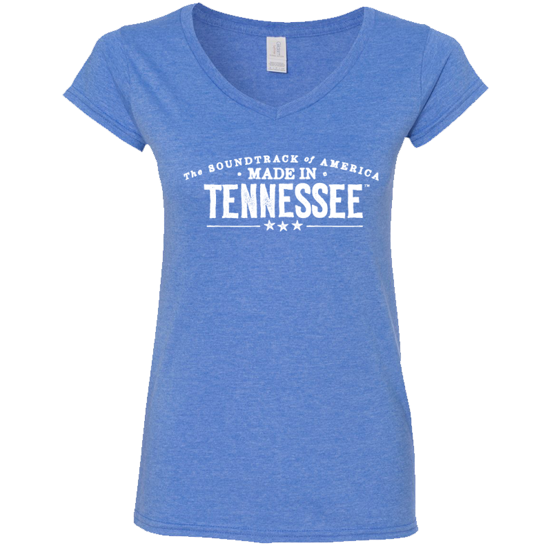 The Soundtrack of America Made in Tennessee Women's V-Neck T-Shirt - Heather Royal Blue